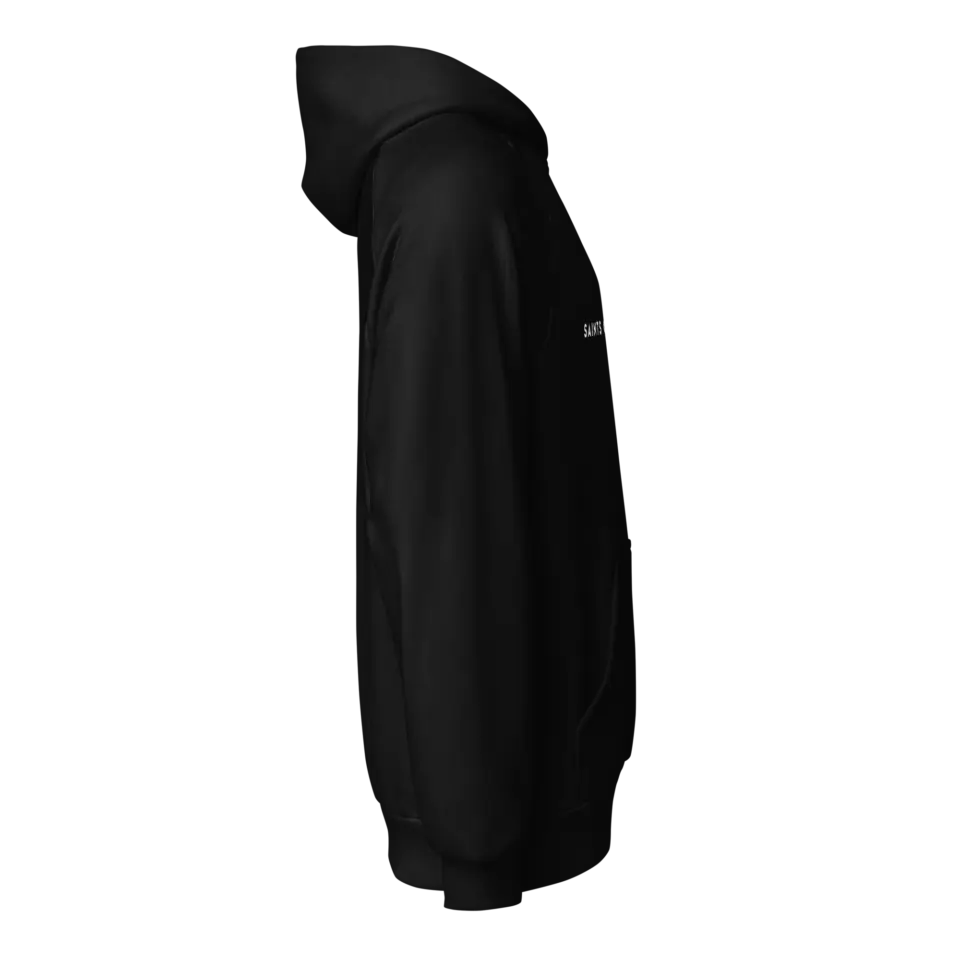 Saints of Truth black super heavyweight hoodie, right view