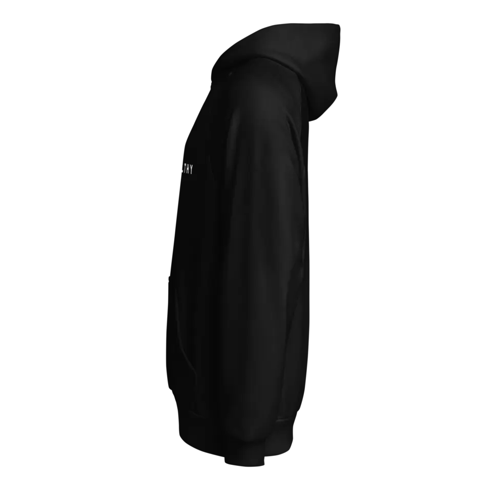 unisex-super-heavyweight-hoodie-black-left-6abcaecb46c6b.png WEALTHY black super heavyweight hoodie, left view
